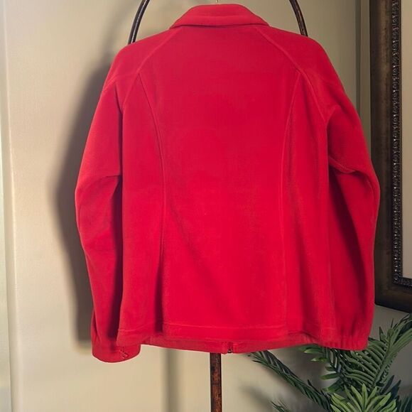 COLUMBIA Red Fleece Jacket L - Picture 5 of 7
